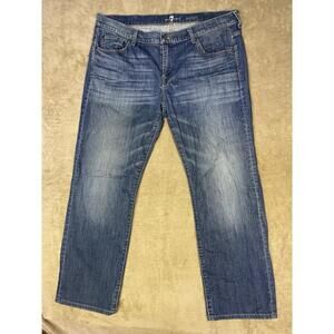 7 For All Mankind Austyn Men's 40 Medium Wash Blue Denim Straight Leg Jeans